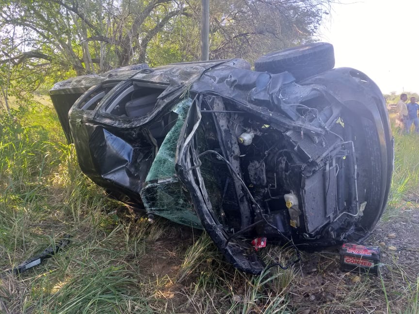 Volcadura en la carretera San Vicente- Tamuín deja siete lesionados