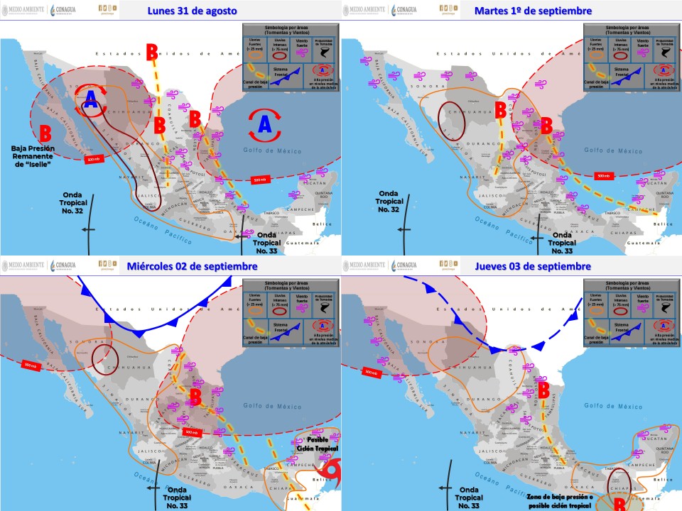 Se prevén lluvias, rachas de viento, descargas eléctricas durante la semana en regiones de San Luis Potosí