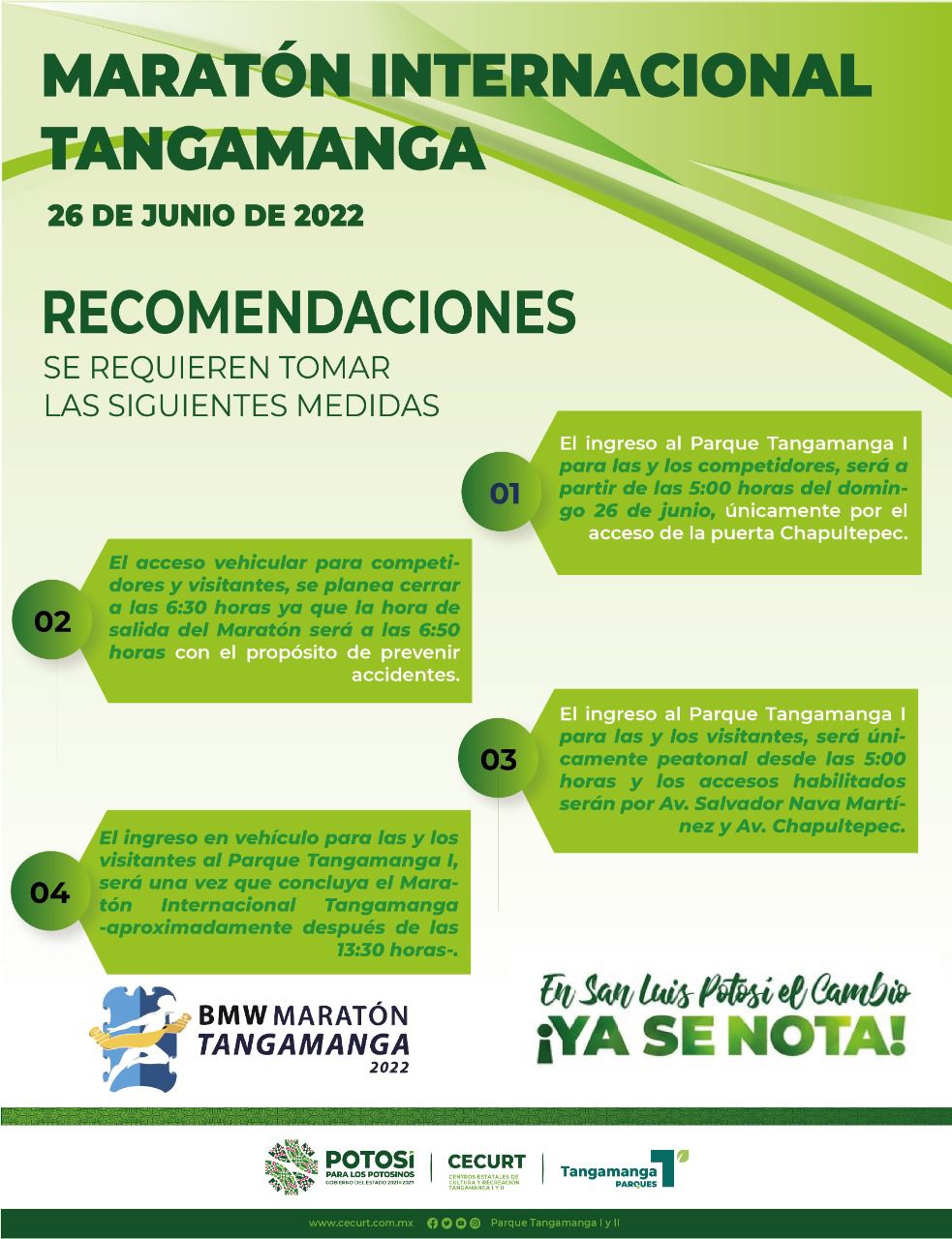 POR MARATÓN TANGAMANGA, ACCESO CONTROLADO EN EL TANGAMANGA UNO POR MARATÓN TANGAMANGA, ACCESO CONTROLADO EN EL TANGAMANGA UNO