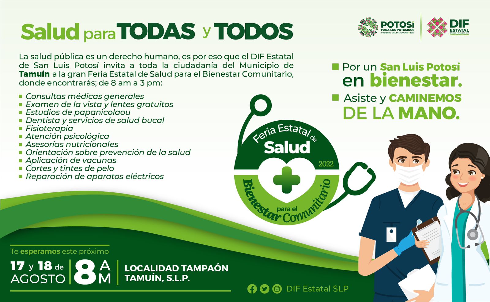 Promueven la Feria de la Salud que tendrá como sede Nuevo Tampaón