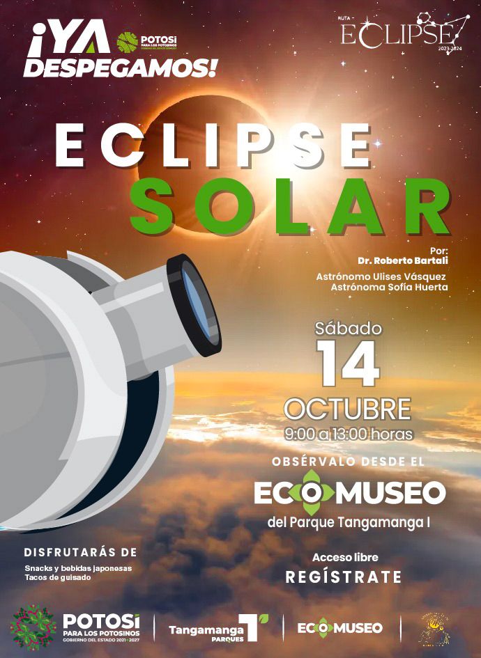 ESTADO INVITA A LAS FAMILIAS A OBSERVAR EL ECLIPSE SOLAR EN EL TANGAMANGA I
