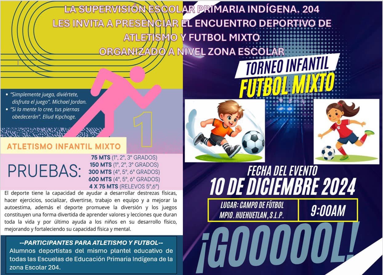 Fomento al Deporte invita a encuentro deportivo de fútbol y atletismo