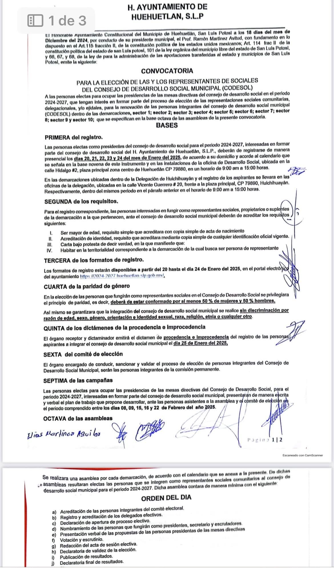 Ayuntamiento emite Convocatoria para la elección de Consejo de Desarrollo Social Municipal