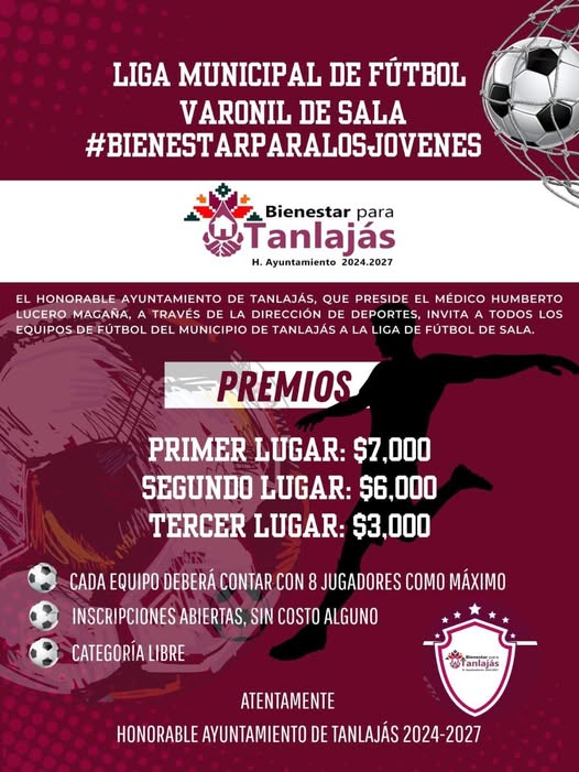 Ayuntamientos invita a jóvenes a participar en liga municipal de futbol Ayuntamientos invita a jóvenes a participar en liga municipal de futbol