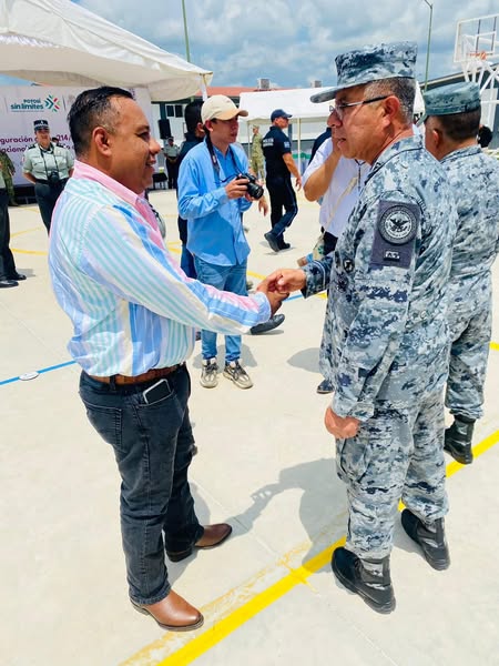Presidente municipal fortalece vínculos en seguridad durante inauguración de la instalacion de la Guardia Nacional en Tamuín