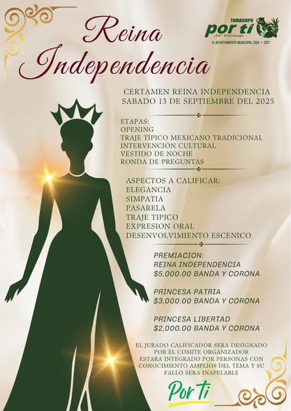 Ayuntamiento lanza convocatoria para el Certamen Reina Independencia 2025