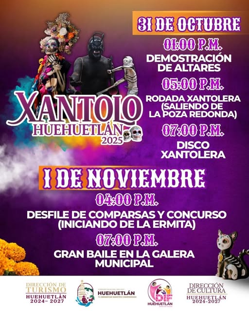 Invitan al “Xantolo Huehuetlán 2025”, una fiesta llena de color, música y tradición